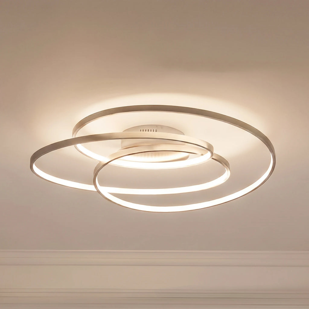 Plafonnier LED Lindby Joline, Ø 60 cm, couleur nickel, métal — vue 1, référence 9639127