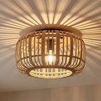 Lindby plafonnier Canyana, naturel, rotin, Ø 40 cm — vue 1, référence 9921057