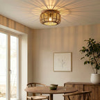 Lindby plafonnier Canyana, naturel, rotin, Ø 40 cm — vue 2, référence 9921057