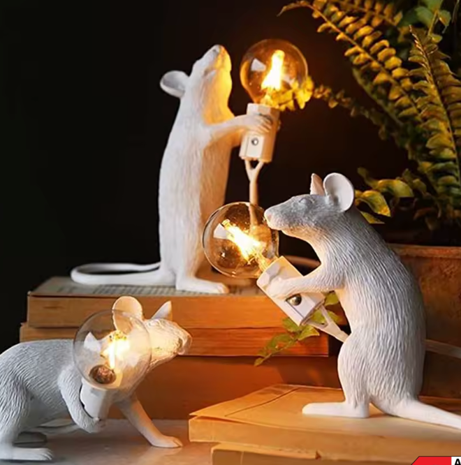 Lampes souris blanches, présentation des silhouettes