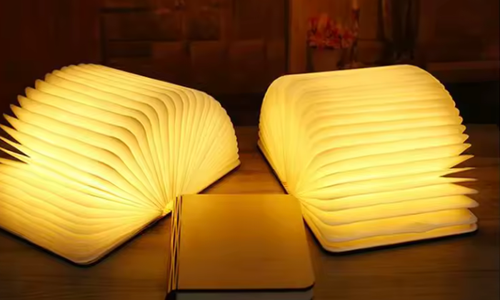 Lampe livre ouverte en éventail
