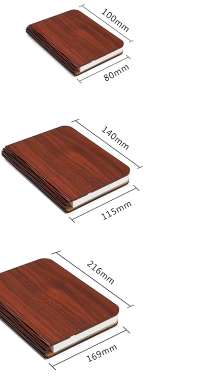 Dimensions des trois formats de lampe livre fermée