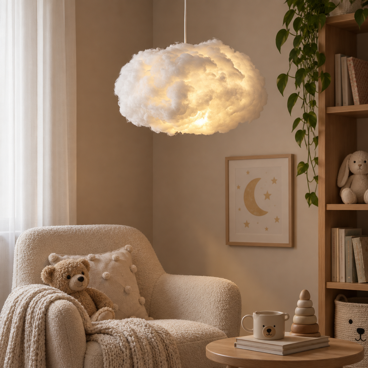 nuage — coton blanc, vue latérale