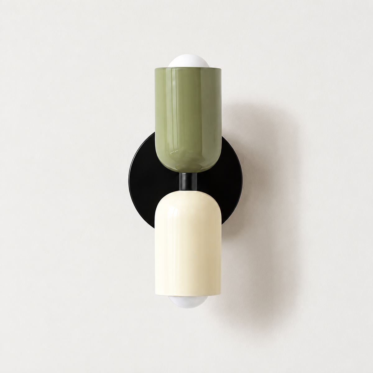 Mosaïque — support noir, haut vert et bas blanc