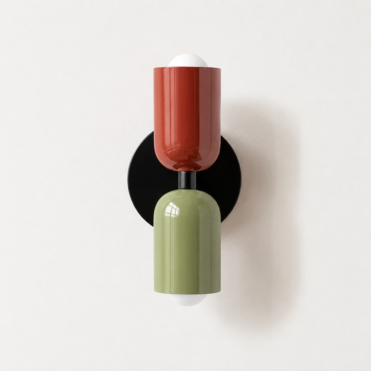 Mosaïque — support noir, haut rouge et bas vert