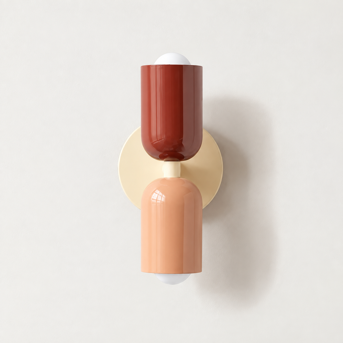 Mosaïque — support blanc, haut rouge et bas rose