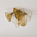 plafonnier-ambre — verre ambré et transparent, vue oblique