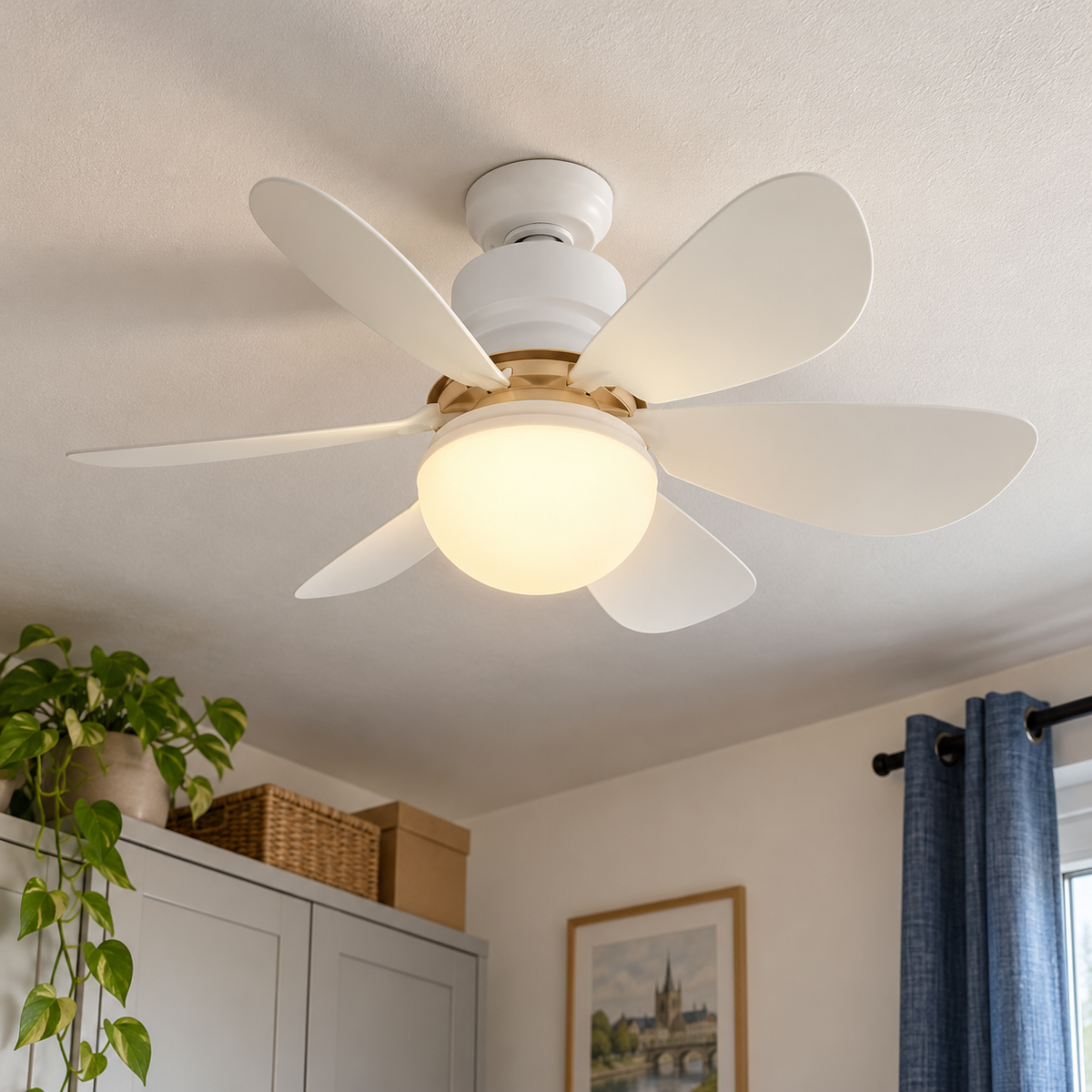 Photo d’ambiance créée : AeroLight E27 dans un intérieur habité.