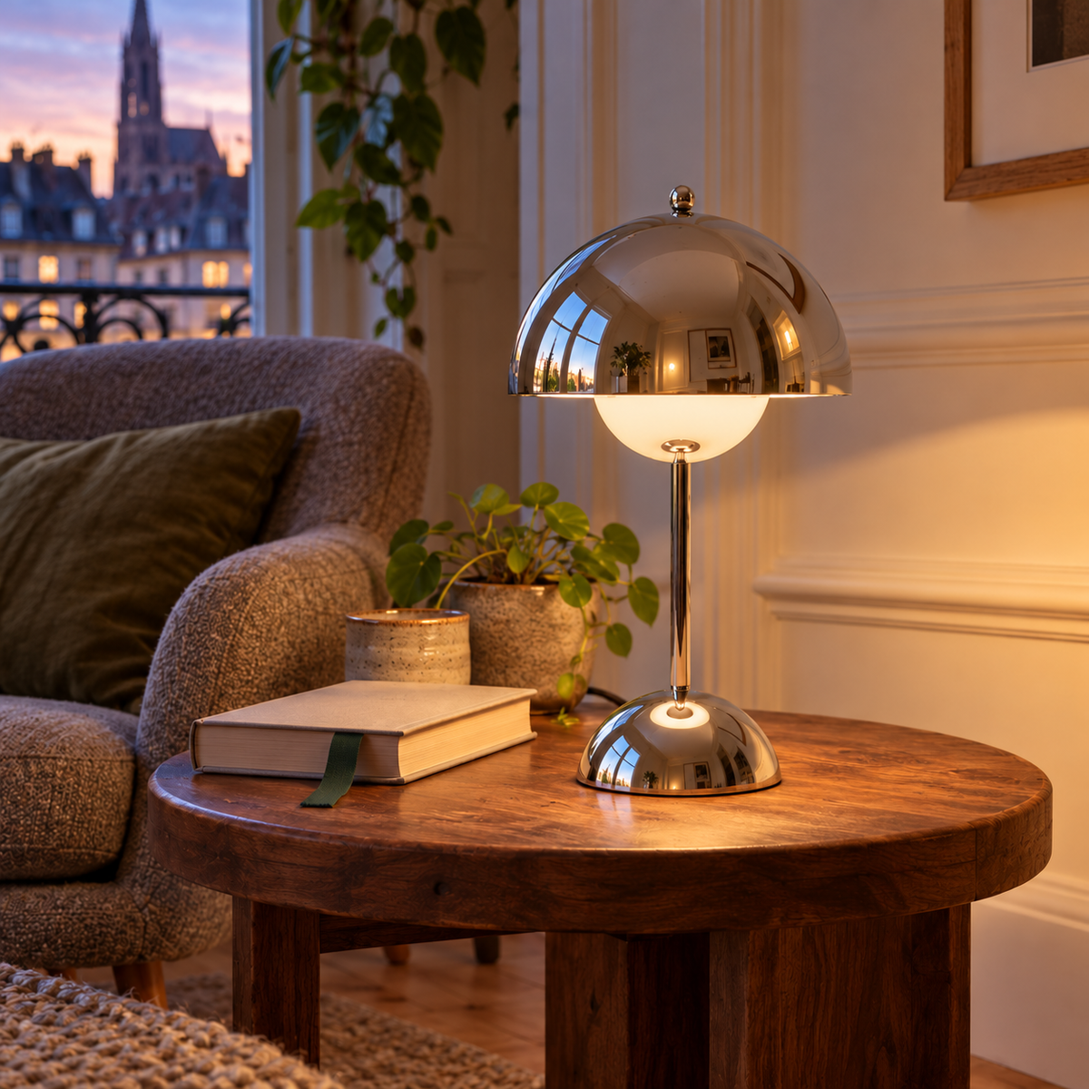 Photo d’ambiance créée : Chanterelle dans un intérieur habité.