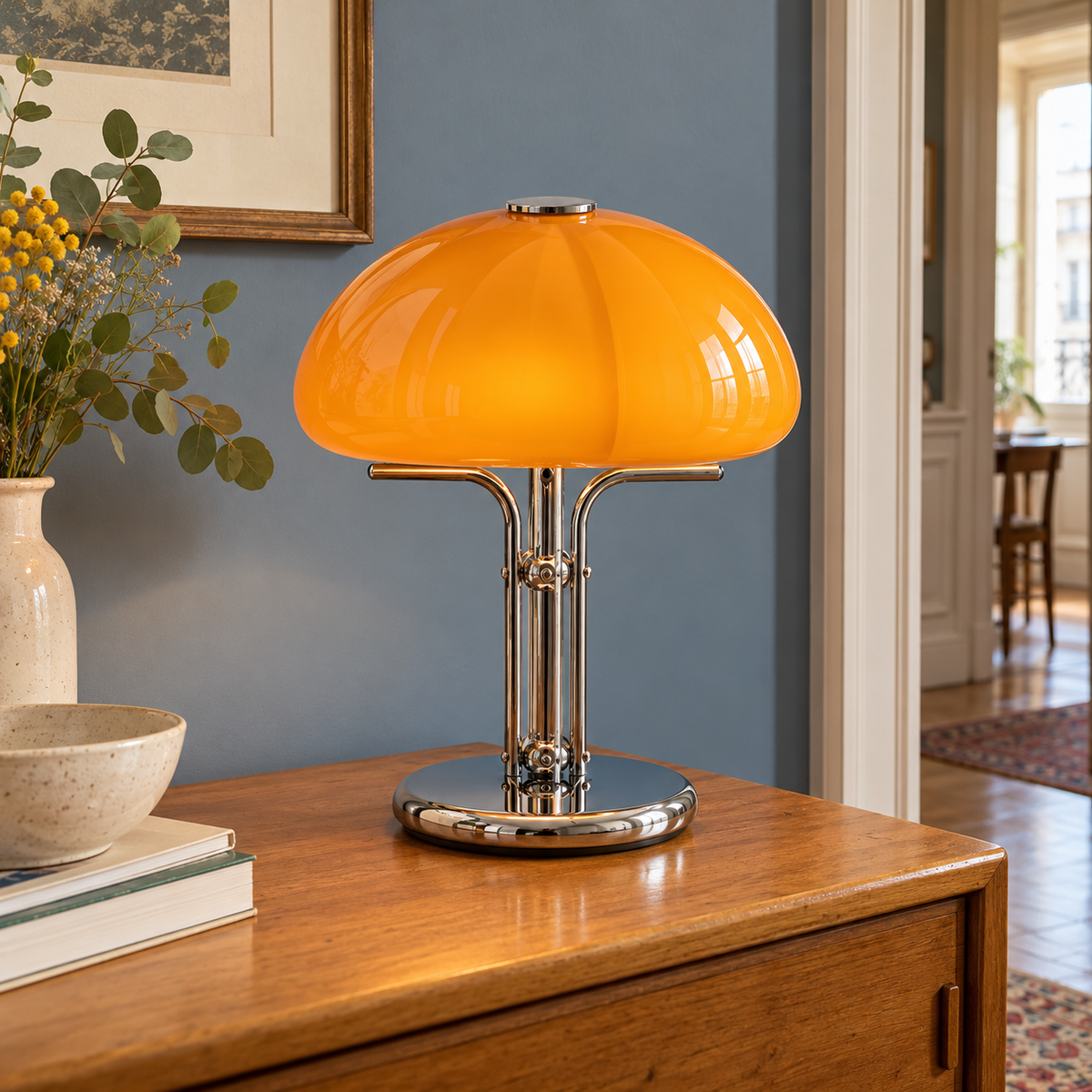 Photo d’ambiance créée : Girolle dans un intérieur habité.