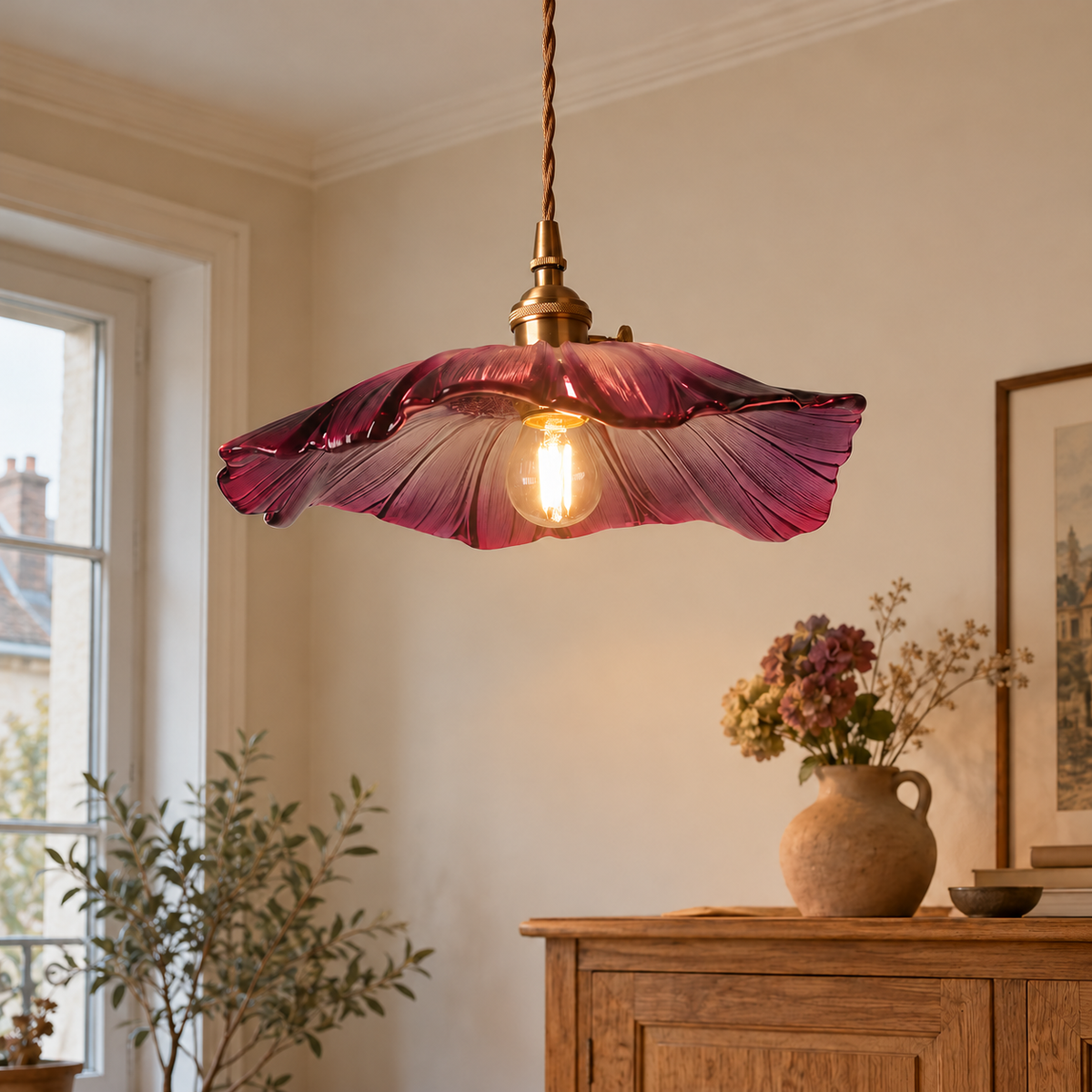 Photo d’ambiance créée : Éranthia dans un intérieur habité.