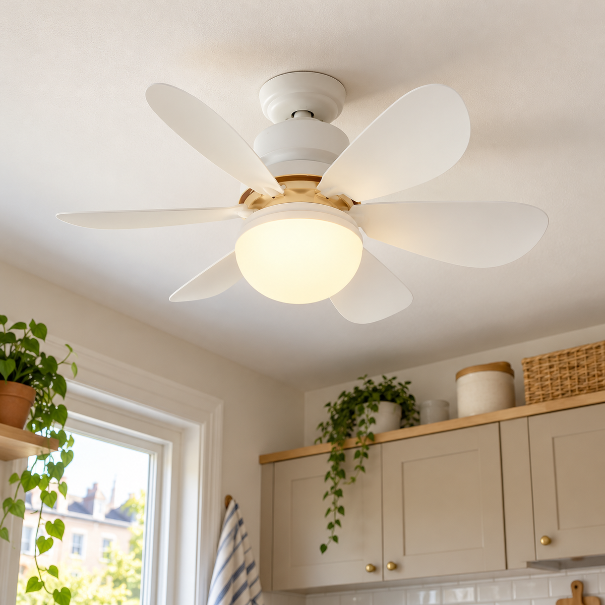 Photo d’ambiance créée : AeroLight E27 dans un intérieur habité.