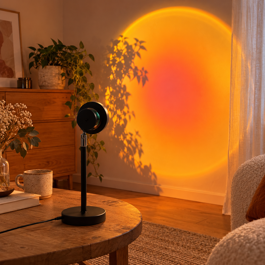Photo d’ambiance créée : Crépusia dans un intérieur habité.