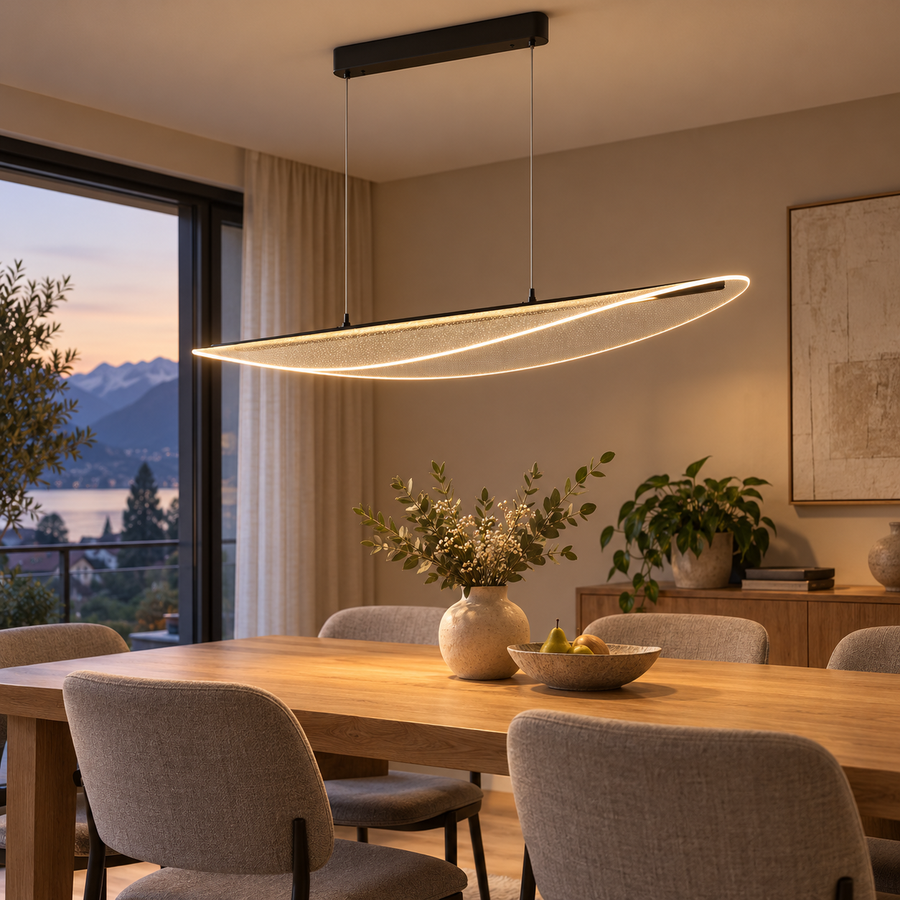 Photo d’ambiance créée : Feuille dans un intérieur habité.