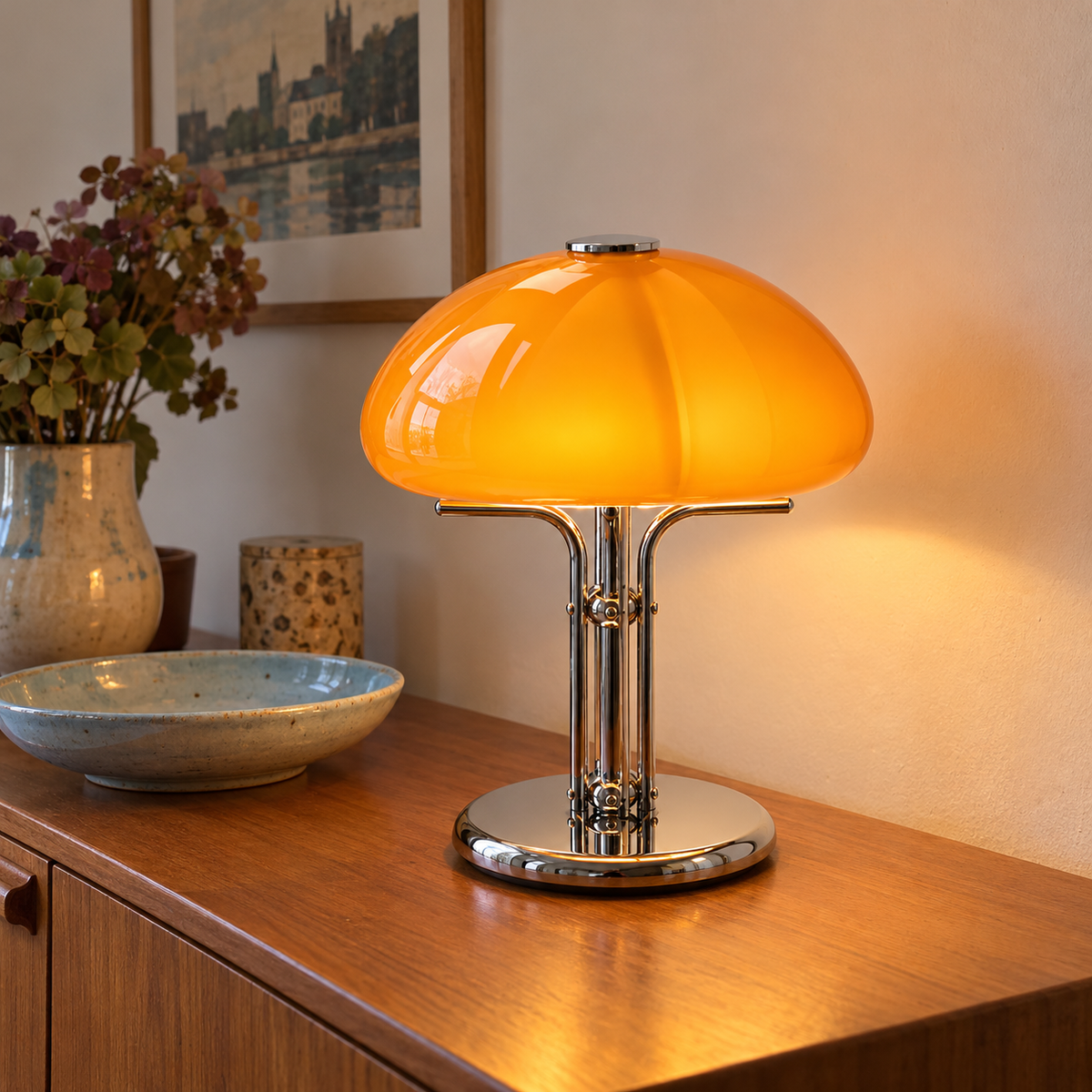 Photo d’ambiance créée : Girolle dans un intérieur habité.