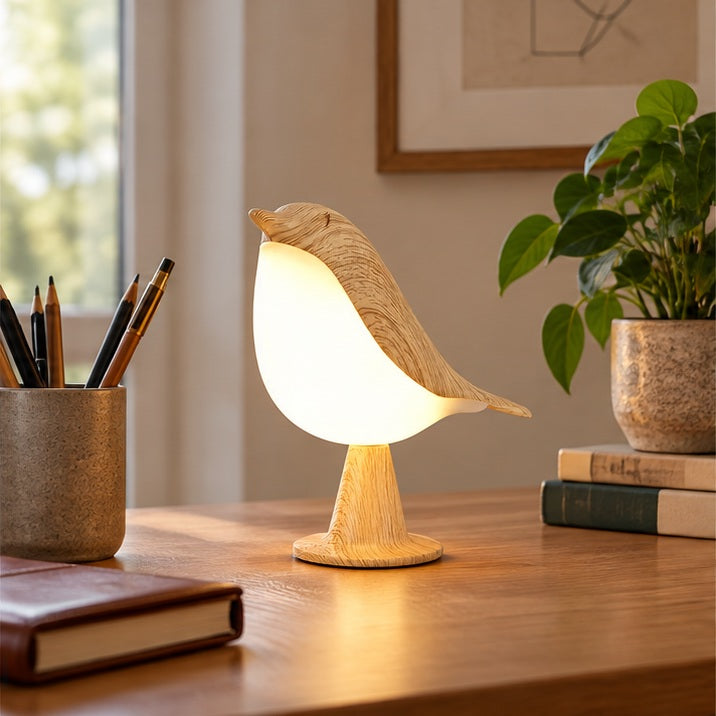 Lampe décorative oiseaux — bureau — mise en scène illustrative 2