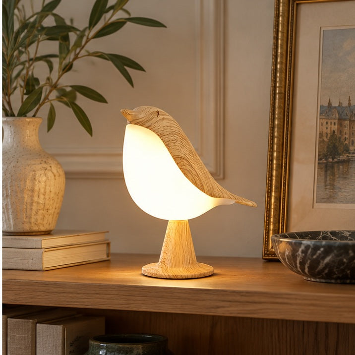 Lampe décorative oiseaux — salon — mise en scène illustrative 3