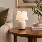 Petite lampe nomade — Abat-jour textile — salon — mise en scène illustrative 2