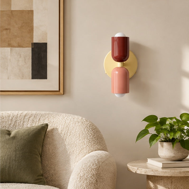 Applique cylindrique — Palette de couleurs — salon — mise en scène illustrative 3