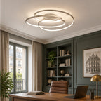 Plafonnier LED Lindby Joline, Ø 60 cm, couleur nickel, métal — bureau — mise en scène illustrative 3