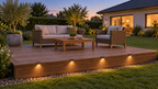 Solaire Bordure | Lampes solaires pour terrasse et escalier — Terrasse, mise en scène illustrative. Lot de 4 unités.
