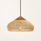 Suspension Tressé arrondi en fibres naturelles claires