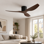 ventilateur bois fonce — bois foncé et noir, vue illustrative 1