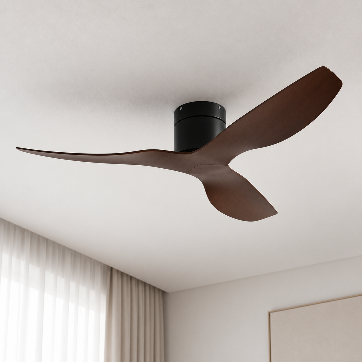 ventilateur bois fonce — bois foncé et noir, vue illustrative 4