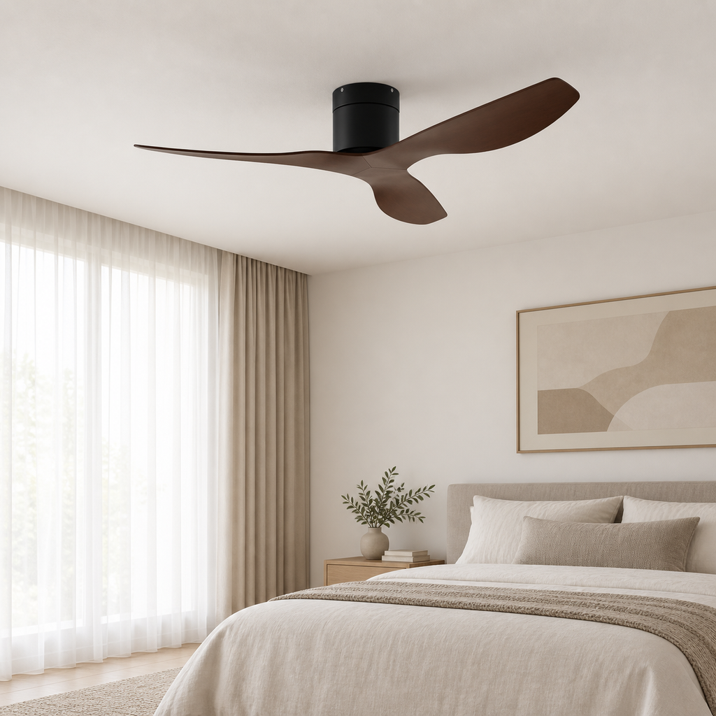 ventilateur bois fonce — bois foncé et noir, vue illustrative 7