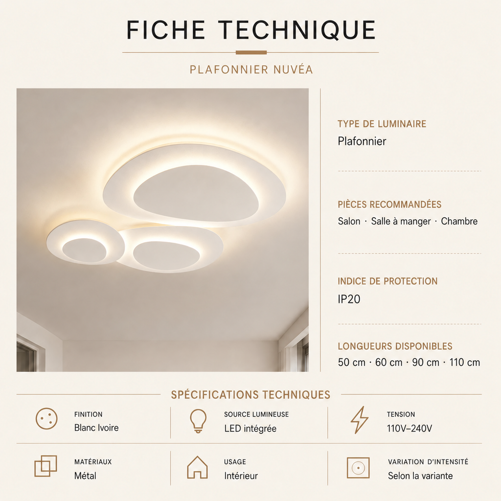 Fiche technique NUVÉA — dimensions et caractéristiques