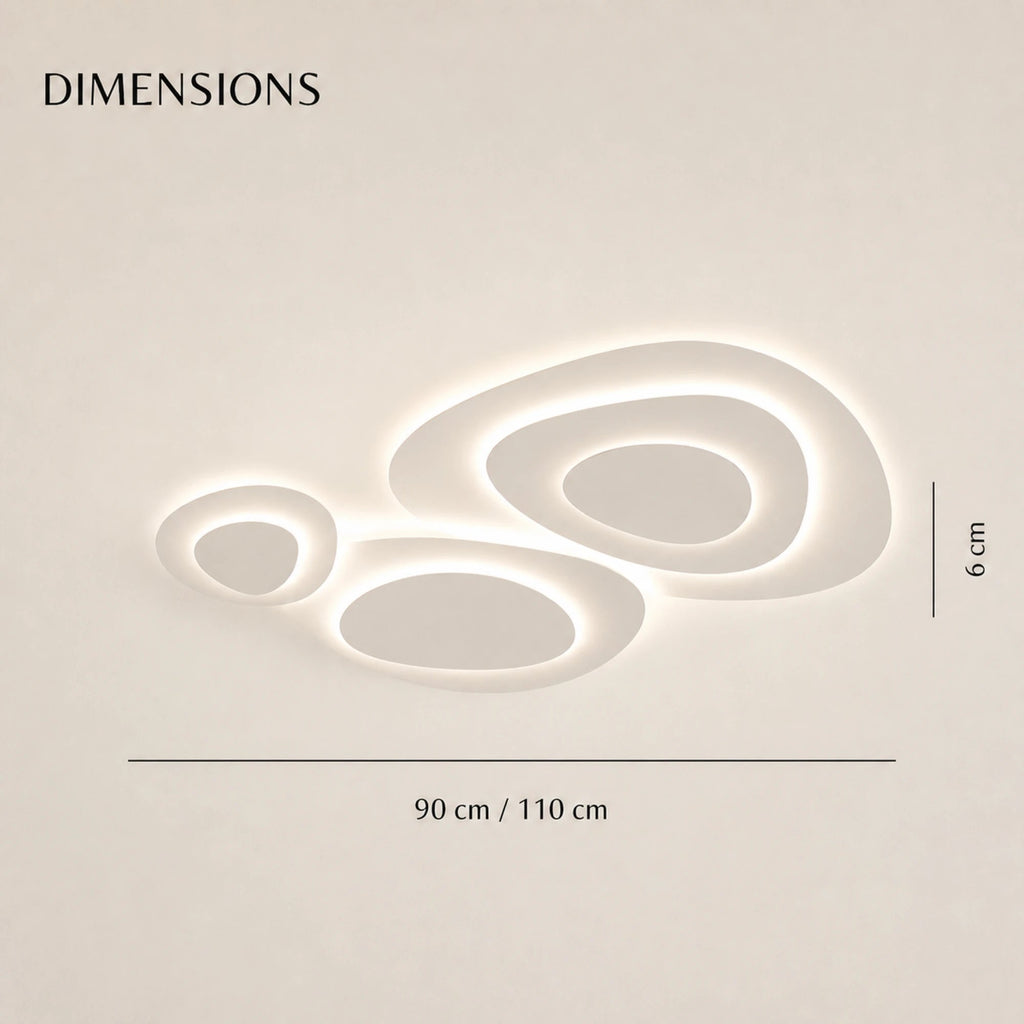 Nuvéa plafonnier nuage blanc — dimensions 90 cm ou 110 cm, épaisseur 6 cm