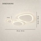 Nuvéa plafonnier nuage blanc — dimensions 50 cm ou 60 cm, hauteur 36 cm ou 48 cm et épaisseur 6 cm