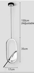 Suspension oiseau — Ovale argenté