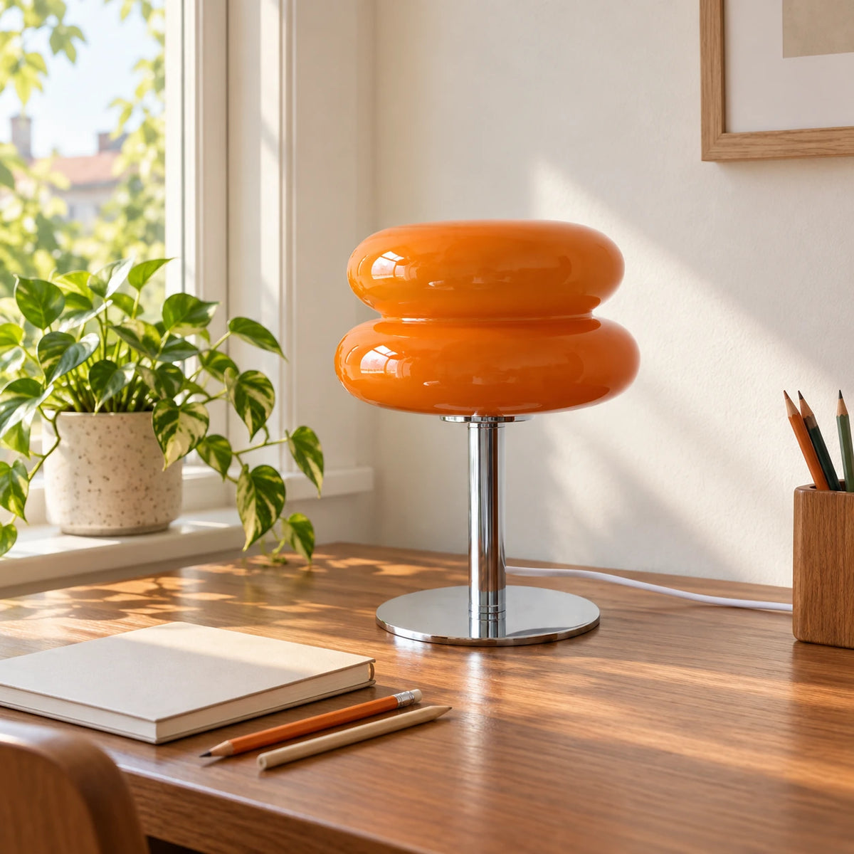 Orélia Orange — bureau, mise en scène illustrative.