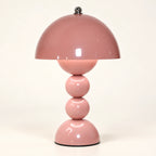 Perlina rose, lampe de table à pied perlé