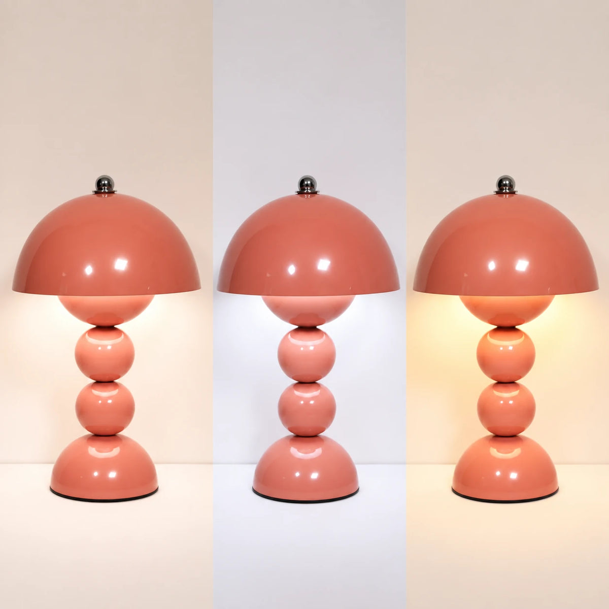 Trois teintes de lumière de Perlina rose : neutre, blanche et chaude