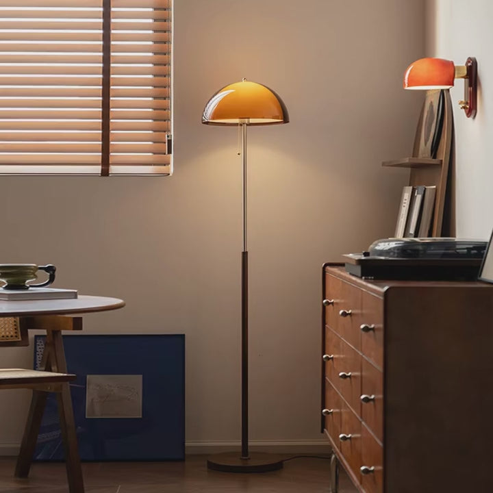 Lampadaire rétro à dôme orange — 150 cm
