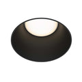 Share noir : spot rond à réflecteur profond avec diffuseur blanc, sur fond blanc.