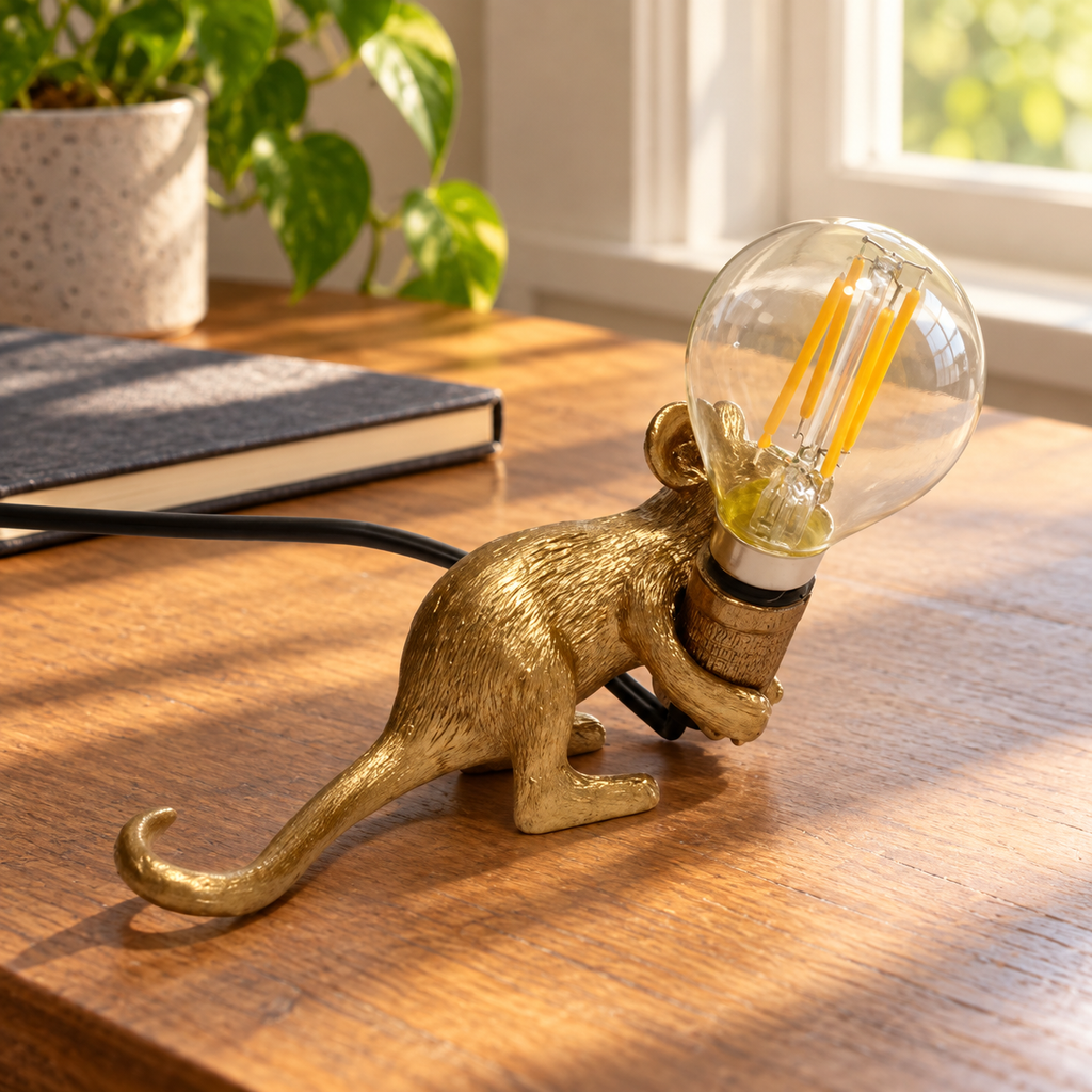 Lampe souris dorée — décor illustratif 6