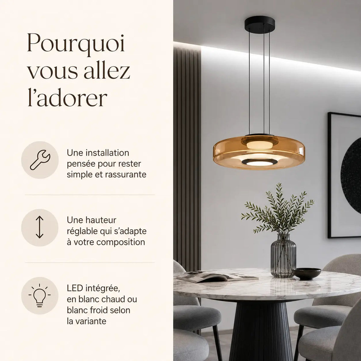 Stratéa Suspension Verre Structure à Plusieurs Niveaux marketing 2