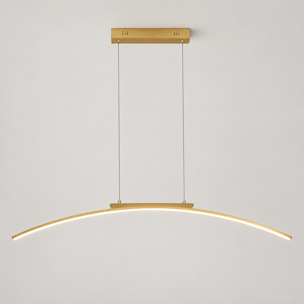 Suspension LED en arc 100 cm — finition dorée