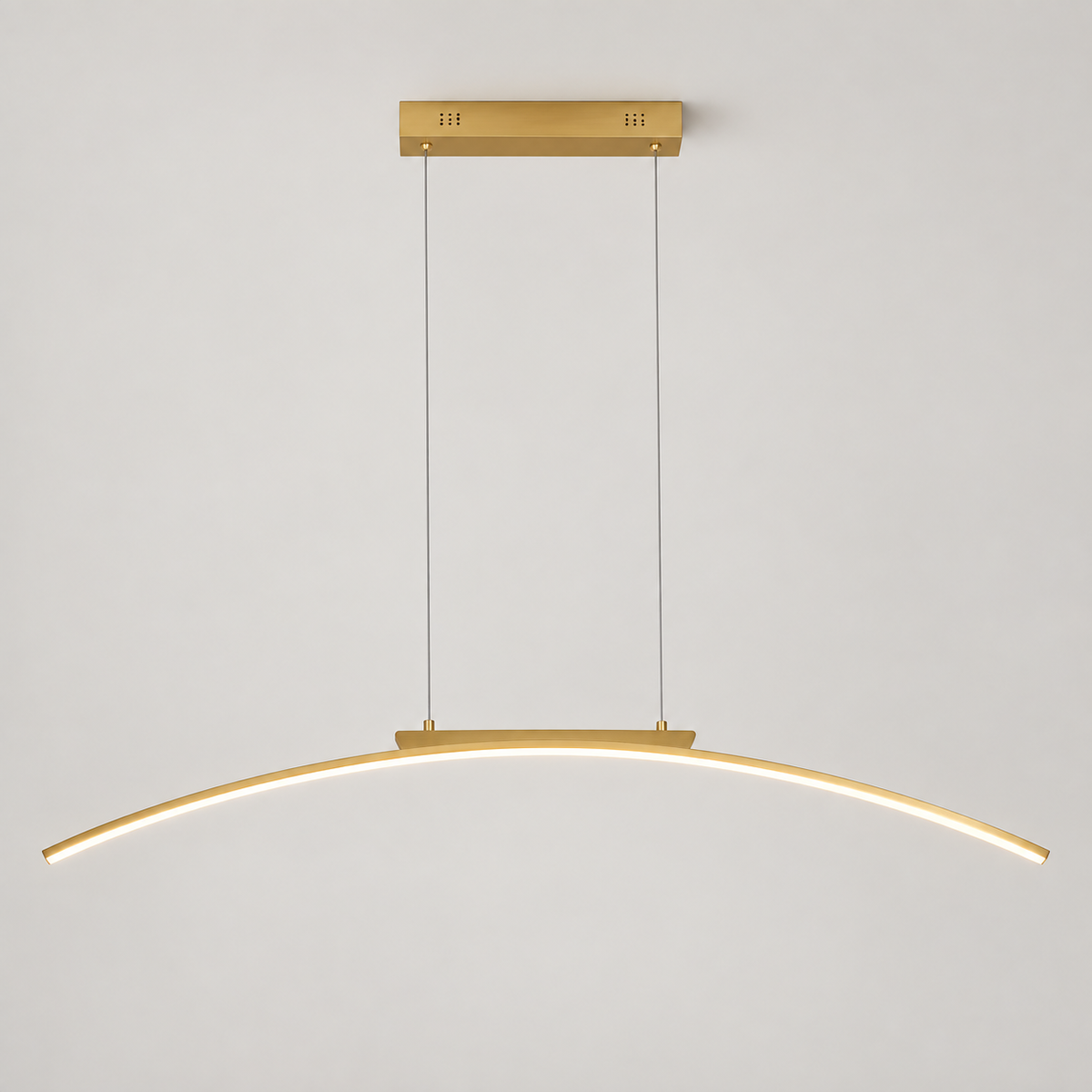 Suspension LED en arc 100 cm — finition dorée