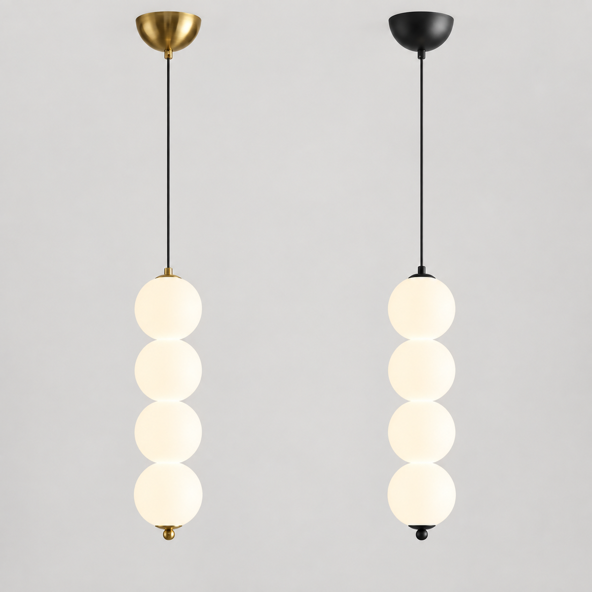 Comparaison des finitions Noir et Doré — une suspension par achat