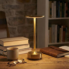 Lampe de Table Dimmable – Or/Argent/Noir, Design Moderne avec Fonction de Charge USB-C pour Salon ou Chambre