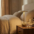 Lampe de Table Dimmable – Or/Argent/Noir, Design Moderne avec Fonction de Charge USB-C pour Salon ou Chambre