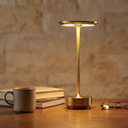 Lampe de Table Dimmable – Or/Argent/Noir, Design Moderne avec Fonction de Charge USB-C pour Salon ou Chambre