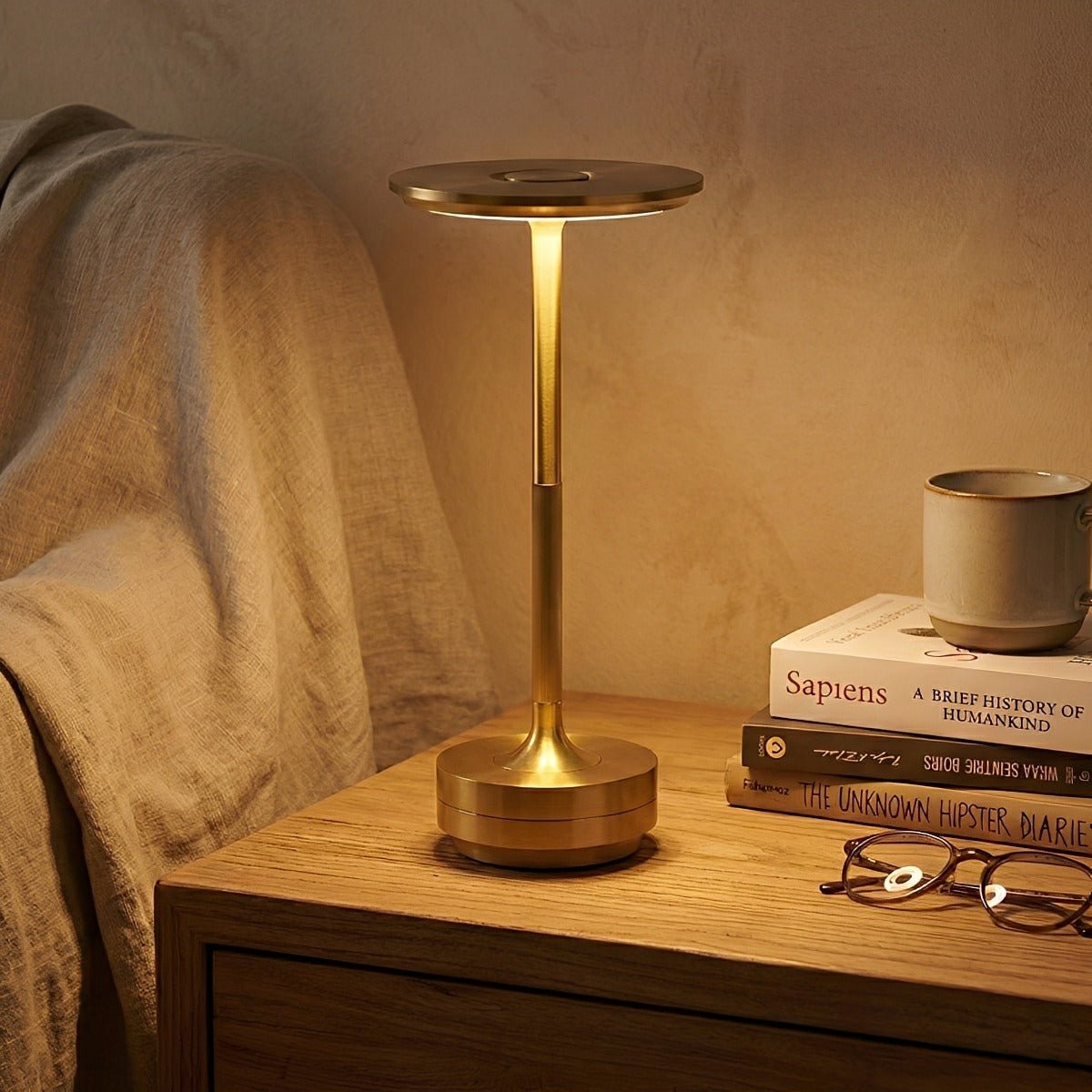 Lampe de Table Dimmable – Or/Argent/Noir, Design Moderne avec Fonction de Charge USB-C pour Salon ou Chambre