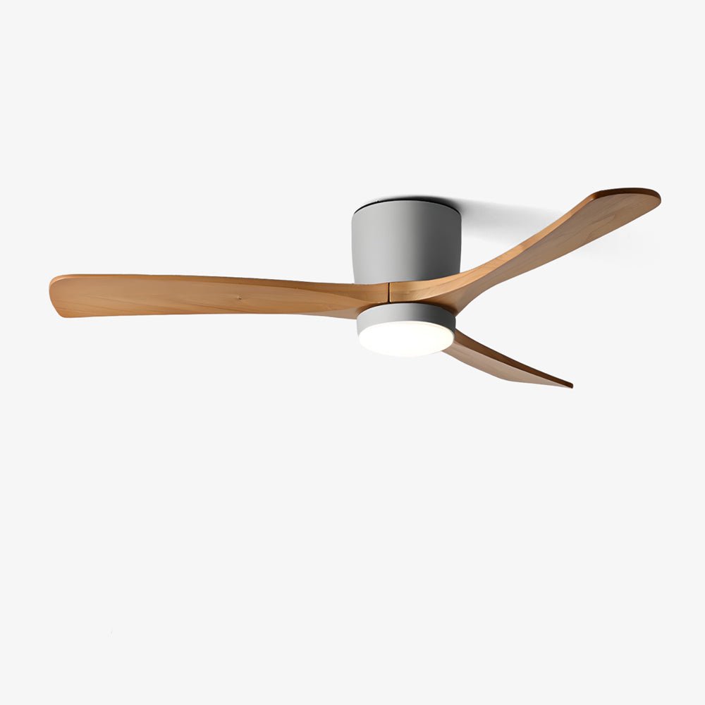 Zéphire — ventilateur de plafond en bois avec lumière, vue 1