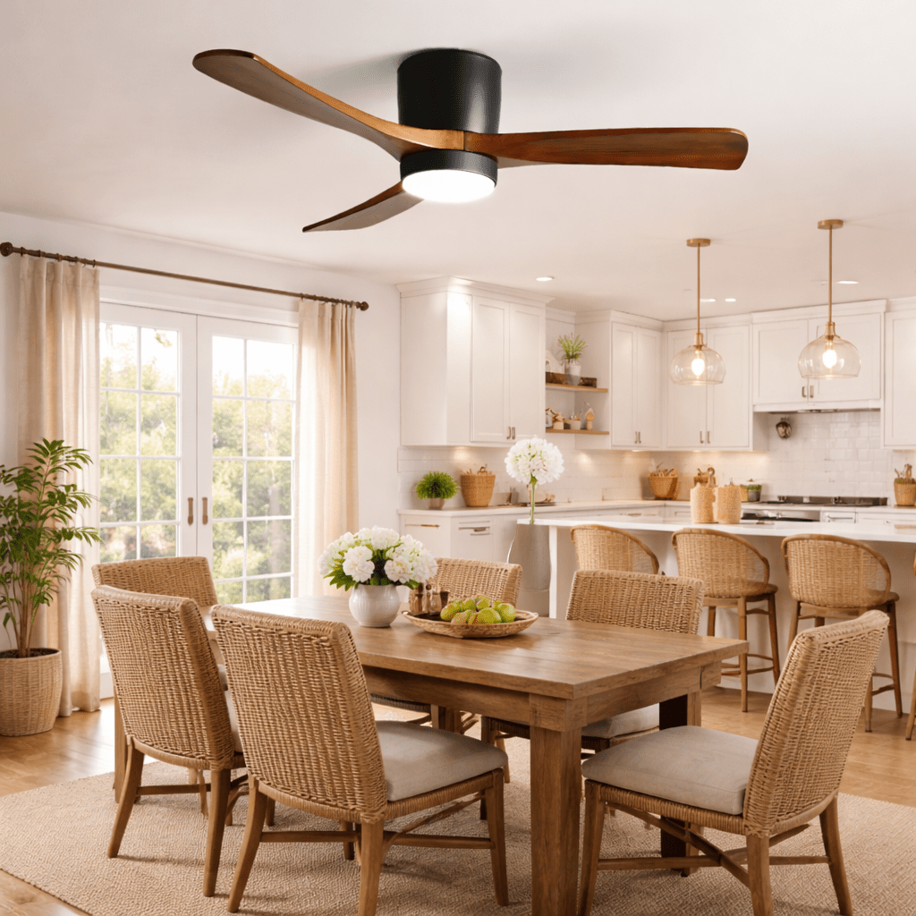 Zéphire — ventilateur de plafond en bois avec lumière, vue 12