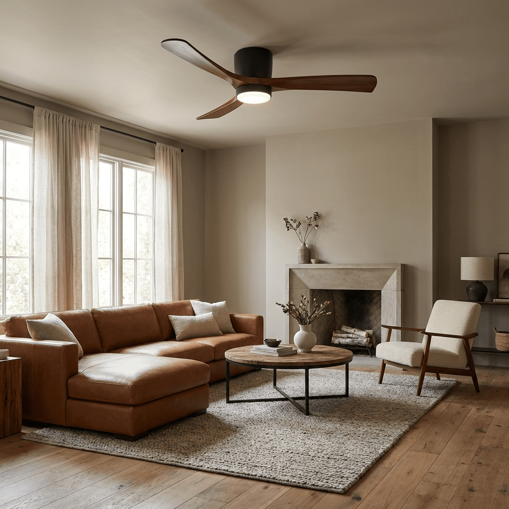 Zéphire — ventilateur de plafond en bois avec lumière, vue 6